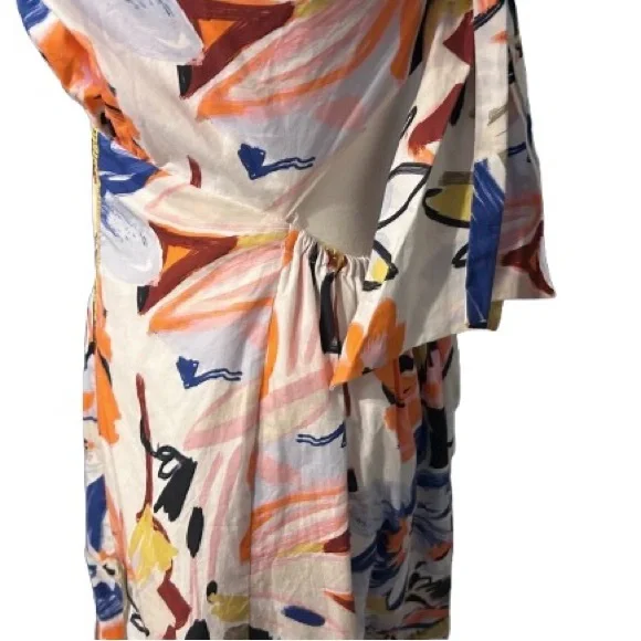 100% Cotton AQUA Floral Print Maxi Tropical Boho Resort Beach Medium Bow Halter - Picture 6 of 12